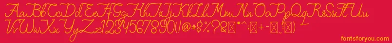 FionaLattina Font – Orange Fonts on Red Background