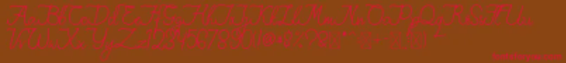 FionaLattina-Schriftart – Rote Schriften auf braunem Hintergrund
