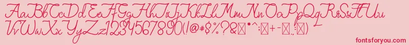 FionaLattina Font – Red Fonts on Pink Background