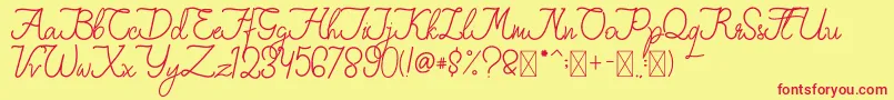 FionaLattina Font – Red Fonts on Yellow Background