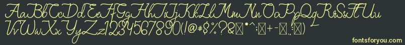 FionaLattina Font – Yellow Fonts on Black Background