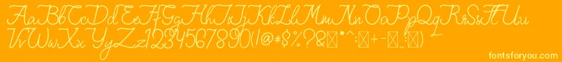 More about FionaLattina Font FionaLattina Font – Yellow Fonts on Orange Background