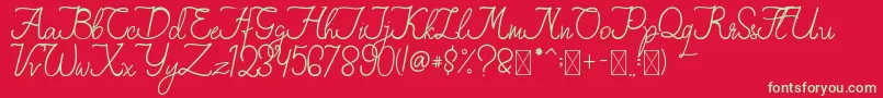 FionaLattina Font – Green Fonts on Red Background