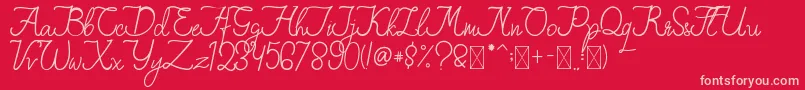 FionaLattina Font – Pink Fonts on Red Background