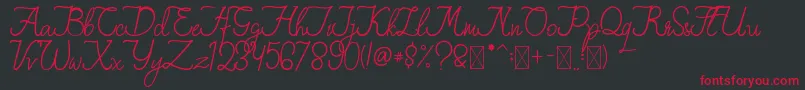 FionaLattina Font – Red Fonts on Black Background
