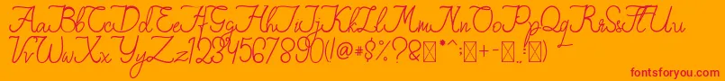 FionaLattina Font – Red Fonts on Orange Background