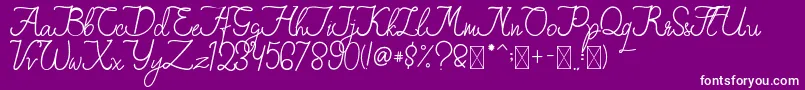 FionaLattina Font – White Fonts on Purple Background