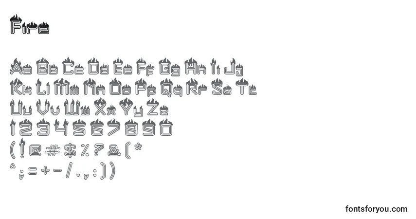 Шрифт Fire (126704) – алфавит, цифры, специальные символы