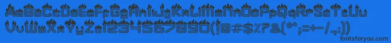 Fire Font – Black Fonts on Blue Background