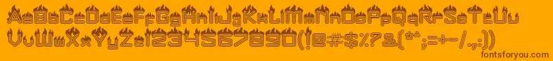 Fire Font – Brown Fonts on Orange Background