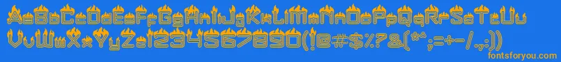 Fire Font – Orange Fonts on Blue Background