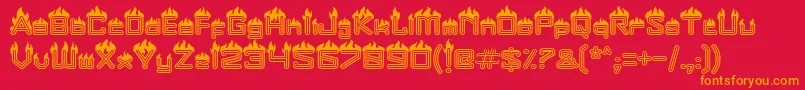 Fire Font – Orange Fonts on Red Background