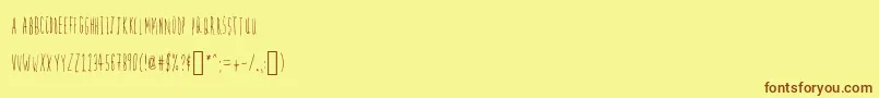 Firefly Font – Brown Fonts on Yellow Background