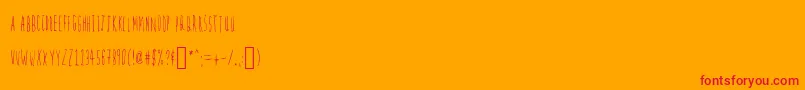フォントFirefly – オレンジの背景に赤い文字