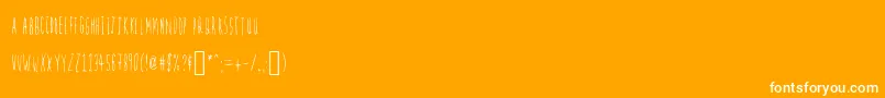 Firefly-Schriftart – Weiße Schriften auf orangefarbenem Hintergrund