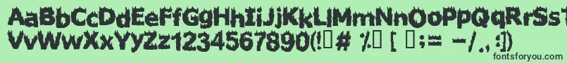 フォントFIRESTARTER – 緑の背景に黒い文字