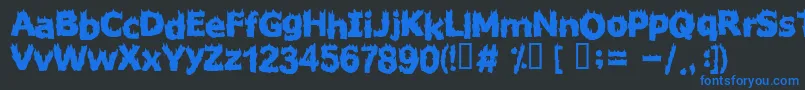 FIRESTARTER-fontti – siniset fontit mustalla taustalla