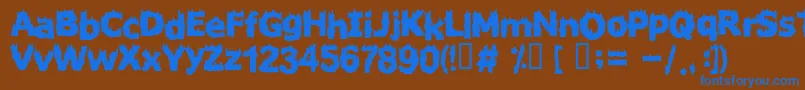 フォントFIRESTARTER – 茶色の背景に青い文字