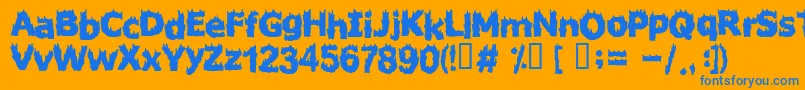 FIRESTARTER Font – Blue Fonts on Orange Background