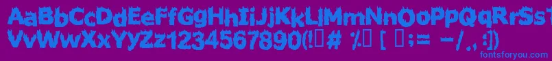 フォントFIRESTARTER – 紫色の背景に青い文字