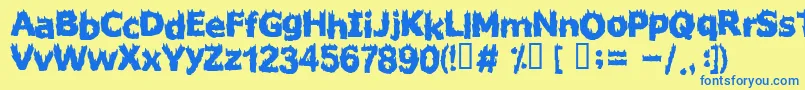 Шрифт FIRESTARTER – синие шрифты на жёлтом фоне