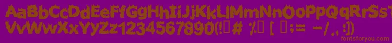 FIRESTARTER-Schriftart – Braune Schriften auf violettem Hintergrund