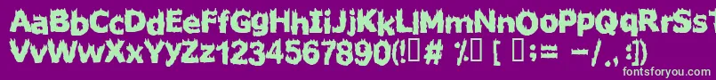 FIRESTARTER-fontti – vihreät fontit violetilla taustalla