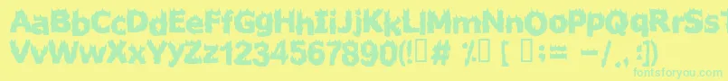 フォントFIRESTARTER – 黄色い背景に緑の文字