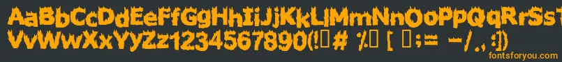 FIRESTARTER-Schriftart – Orangefarbene Schriften auf schwarzem Hintergrund