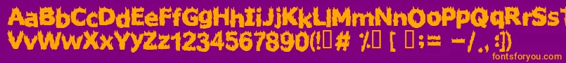 FIRESTARTER-fontti – oranssit fontit violetilla taustalla