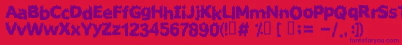 FIRESTARTER-Schriftart – Violette Schriften auf rotem Hintergrund