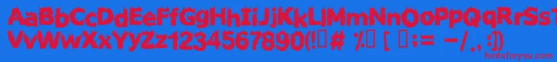 FIRESTARTER-fontti – punaiset fontit sinisellä taustalla