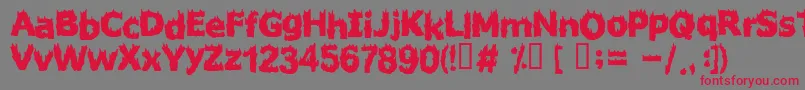 フォントFIRESTARTER – 赤い文字の灰色の背景