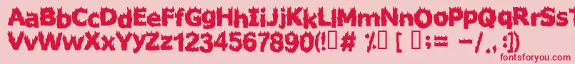 フォントFIRESTARTER – ピンクの背景に赤い文字