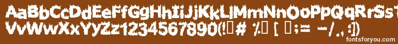 FIRESTARTER-fontti – valkoiset fontit ruskealla taustalla