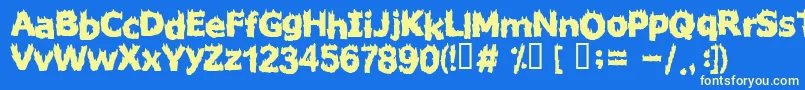 FIRESTARTER Font – Yellow Fonts on Blue Background