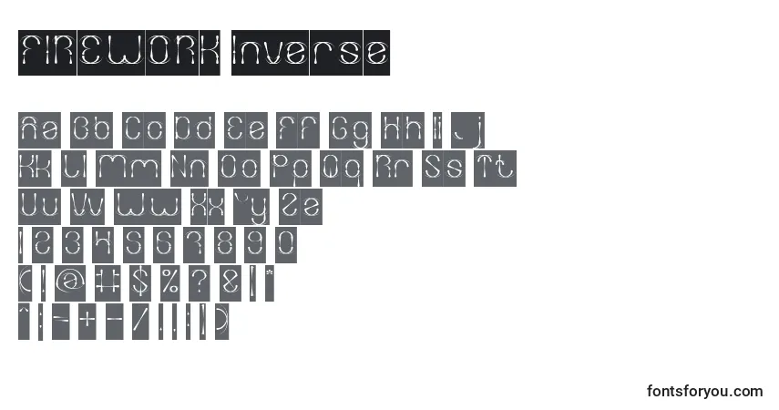 Шрифт FIREWORK Inverse – алфавит, цифры, специальные символы