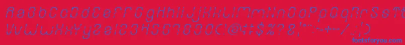 Fonte FIREWORK Italic – fontes azuis em um fundo vermelho