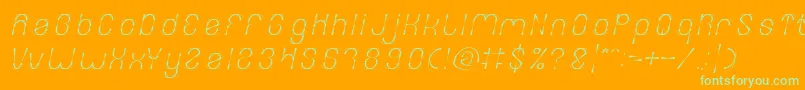 FIREWORK Italic Font – Green Fonts on Orange Background