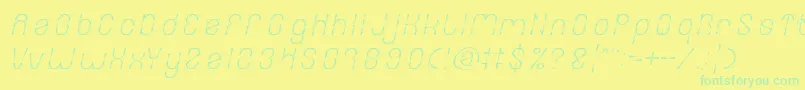 Fonte FIREWORK Italic – fontes verdes em um fundo amarelo