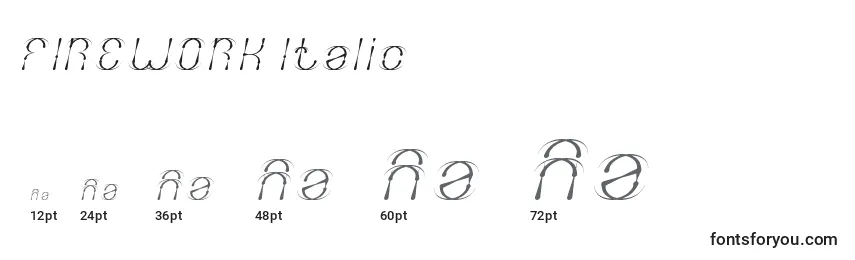 Größen der Schriftart FIREWORK Italic