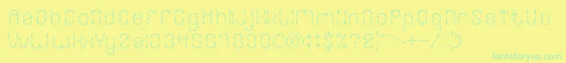 FIREWORK-Schriftart – Grüne Schriften auf gelbem Hintergrund