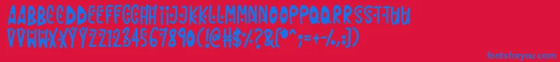 Fireworks Kid Font – Blue Fonts on Red Background