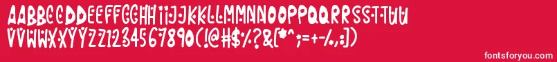 フォントFireworks Kid – 赤い背景に白い文字