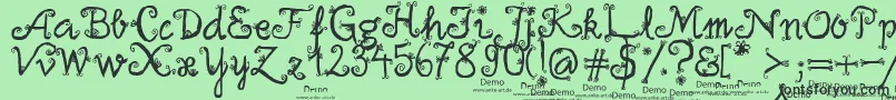 firlefanz demo-Schriftart – Schwarze Schriften auf grünem Hintergrund