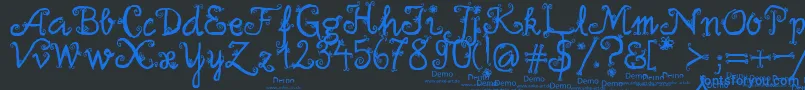 firlefanz demo Font – Blue Fonts on Black Background