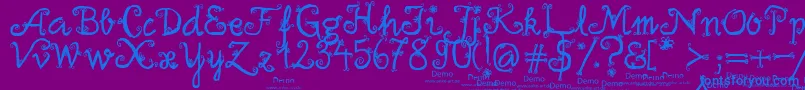 firlefanz demo Font – Blue Fonts on Purple Background