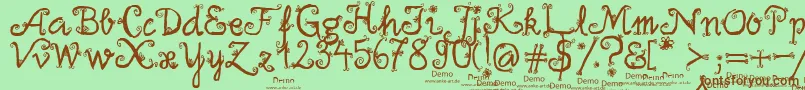 firlefanz demo Font – Brown Fonts on Green Background