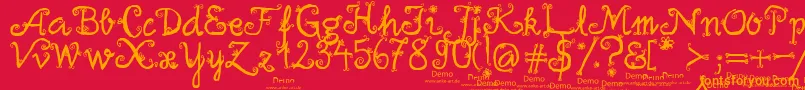 firlefanz demo Font – Orange Fonts on Red Background