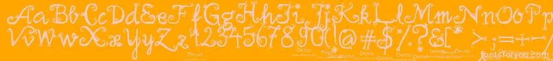 firlefanz demo Font – Pink Fonts on Orange Background